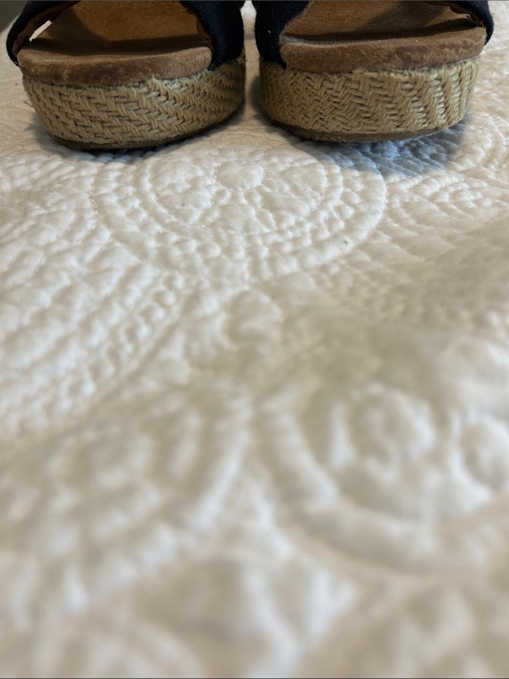 Toms Black Cork Wedge Ankle-Strap Sandals - Picture 4 of 9